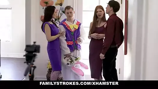 Üvey oğlu üvey anne ve üvey kız kardeşini paskalya kostümü ile kandırıyor